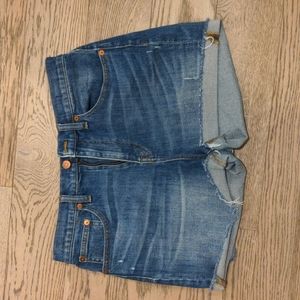 Madewell cuffed high-rise denim shorts